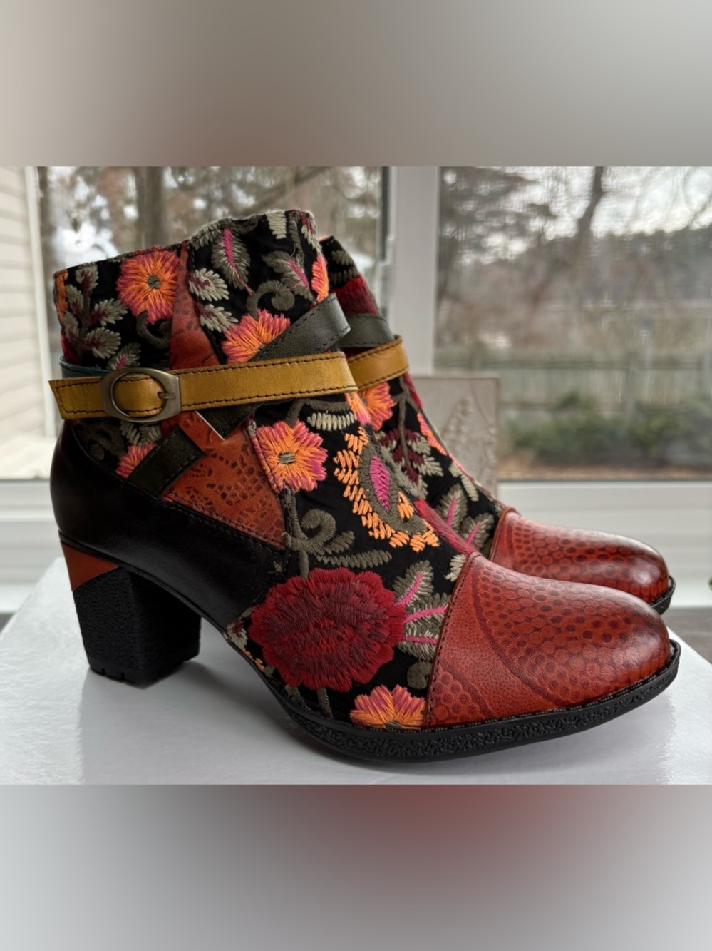 Embroidered Multicolor Floral Boots
